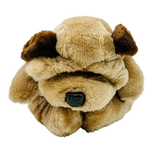 Plush Puppy Raffoler Brown Stuffed Animal Toy Droopy Eyes Dog 1986 Vintage - Picture 2 of 8